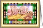 Happy Birthday - Colorful Squares Pattern Photo Card