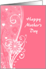 Happy Mother’s Day - Flowers + Hearts in Swirls Illustration card