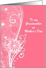 Mother’s Day - Grandmother - Flowers + Hearts in Swirls Illustration card