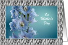 Mother’s Day - Mom - Blue Flowers + Animal Print Custom Text card