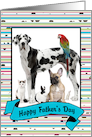 Father’s Day - Colorful Stripes and Dots Photo Card with Banner card