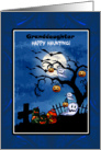 Halloween - Haunted Cemetery Scene - Granddaughter card