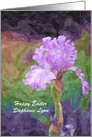 Easter - Goddaughter - Bearded Iris - Oil Painting card