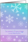 Season’s Greetings - Hair Stylist - Snowflakes + Rainbow Colors card