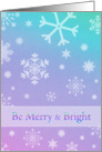 Merry & Bright - Colorful - Snowflakes card