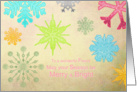 Merry & Bright - Friend - Colorful Snowflakes card