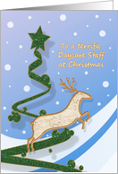 Daycare Staff - Reindeer + Holiday Tree card