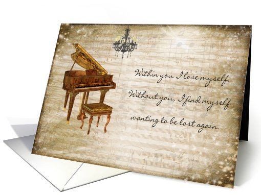 Note Card Piano Poem Poetry card (570350)