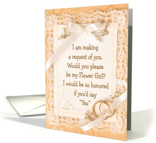 Flower Girl - Request - Lacy Youthful Invitation card (588414)