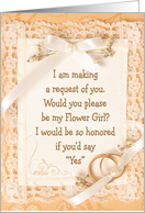 Flower Girl - Request - Lacy Youthful Invitation card