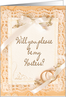 Hostess Bridal Party - Simple Lace Request card