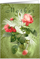 Easter - Mother - Roses and Feathers card