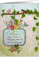 Easter - Feminine Vintage Style - Butterflies and Flowers card