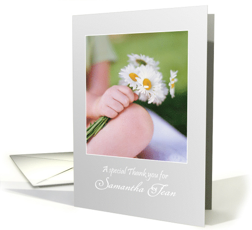 Thank You Flower Girl - Young Girl with Daisy Bouquet card (592720)