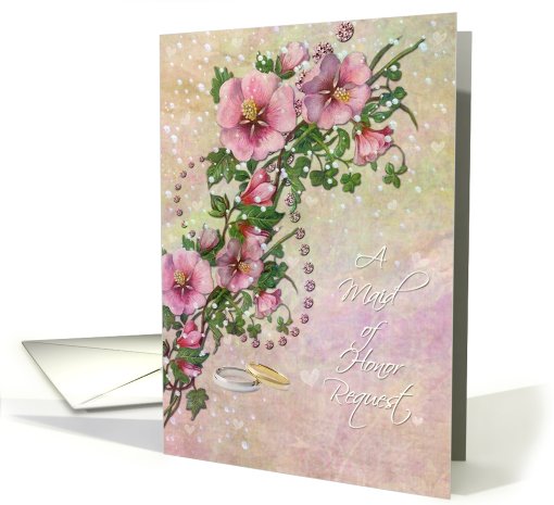 Maid of Honor - Friend - Vintage Style Floral card (593350)
