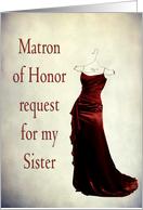 Matron of Honor Request Sister card