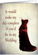 Be in my Wedding Request Red Dress card