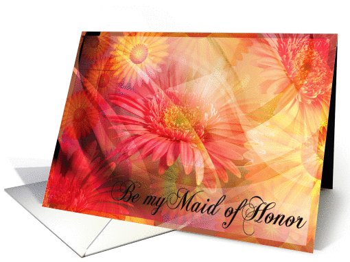 Maid of Honor Friend Request Floral Multi Color card (599853)
