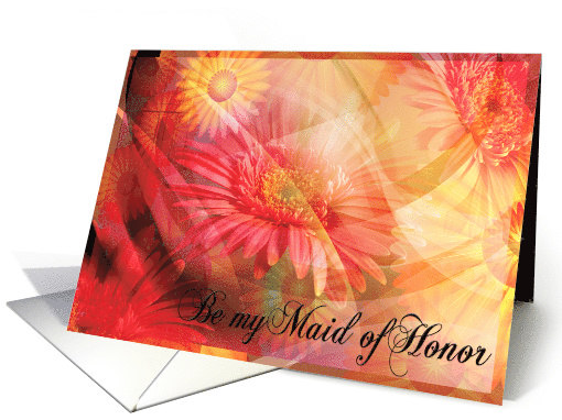 Maid of Honor Request Floral Multi Color card (599854)