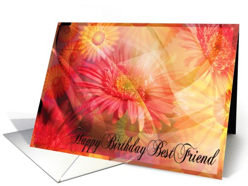 Happy Birthday Friend Best Floral Multi Color card (599888)