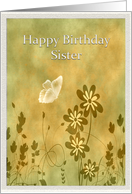 Birthday - Sister - Butterfly - Digital Art card