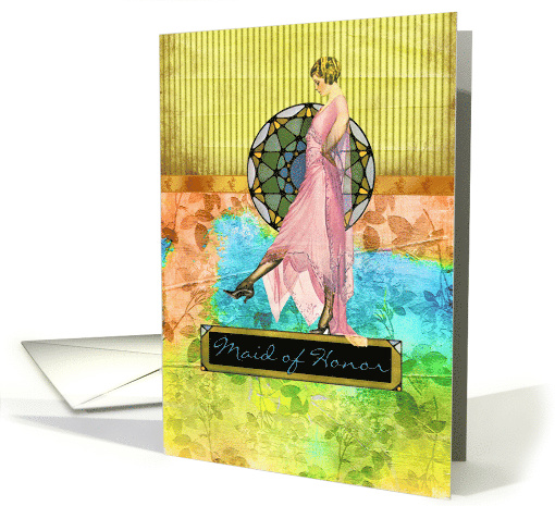 Maid of Honor Request Deco Style card (601141)