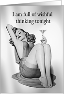 Thinking of You - Sexy Pin Up Girl with Martini card