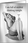 Thinking of You - Sexy Pin Up Girl with Martini card