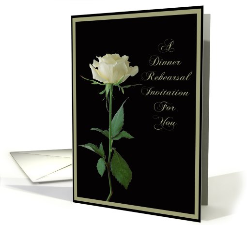 Wedding Rehearsal Dinner Invitation Single Cream Rose card (622869)