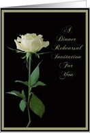 Wedding Rehearsal Dinner Invitation Single Cream Rose card