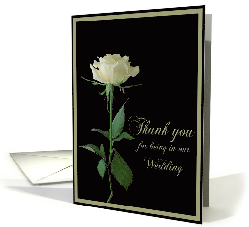 Thank You Wedding Bridesmaid Single Cream Rose card (622874)