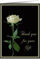 Thank You Wedding Gift Single Cream Rose card