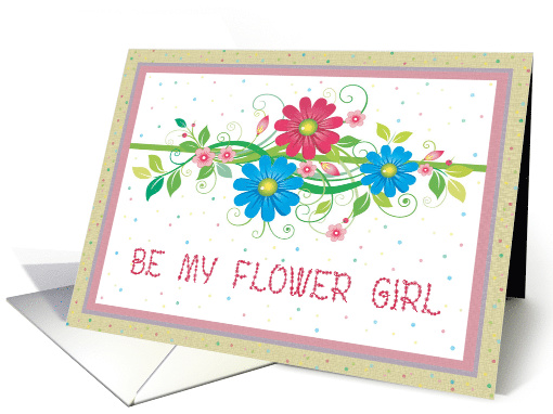 Be My Flower Girl Request Flowers and Swirls card (624383)