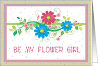 Be My Flower Girl Request Flowers and Swirls card