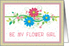 Be My Flower Girl Request Flowers and Swirls card