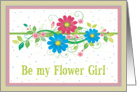 Be My Flower Girl Request Flowers and Swirls card