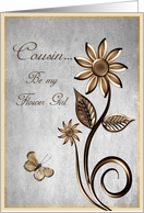 Be My Flower Girl Cousin Request Flowers Butterfly card