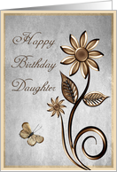 Happy Birthday Daughter Flowers Butterfly card