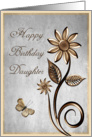 Happy Birthday Daughter Flowers Butterfly card