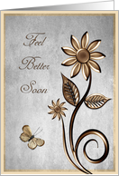 Feel Better Soon Get Well Flowers Butterfly card