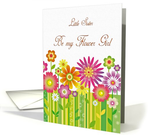Be my Flower Girl Sister Flowers Multi Color card (624917)