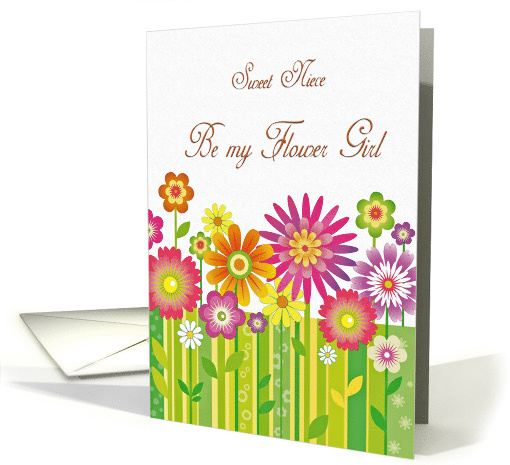 Be my Flower Girl Niece Flowers Multi Color card (624919)