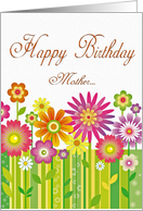 Happy Birthday Mother Flowers Multi Color card