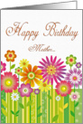 Happy Birthday Mother Flowers Multi Color card