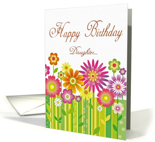 Happy Birthday Daughter Flowers Multi Color card (624938)