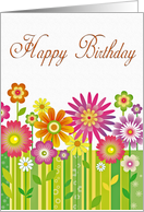 Happy Birthday Flowers Multi Color card