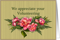 Thank you Volunteer Floral Bouquet card