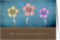 Moved To A New Address Business Announcement Flower Trio card