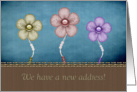 Moved To A New Address Business Announcement Flower Trio card