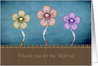 Thank You For The Referral Business Appreciation Flower Trio card
